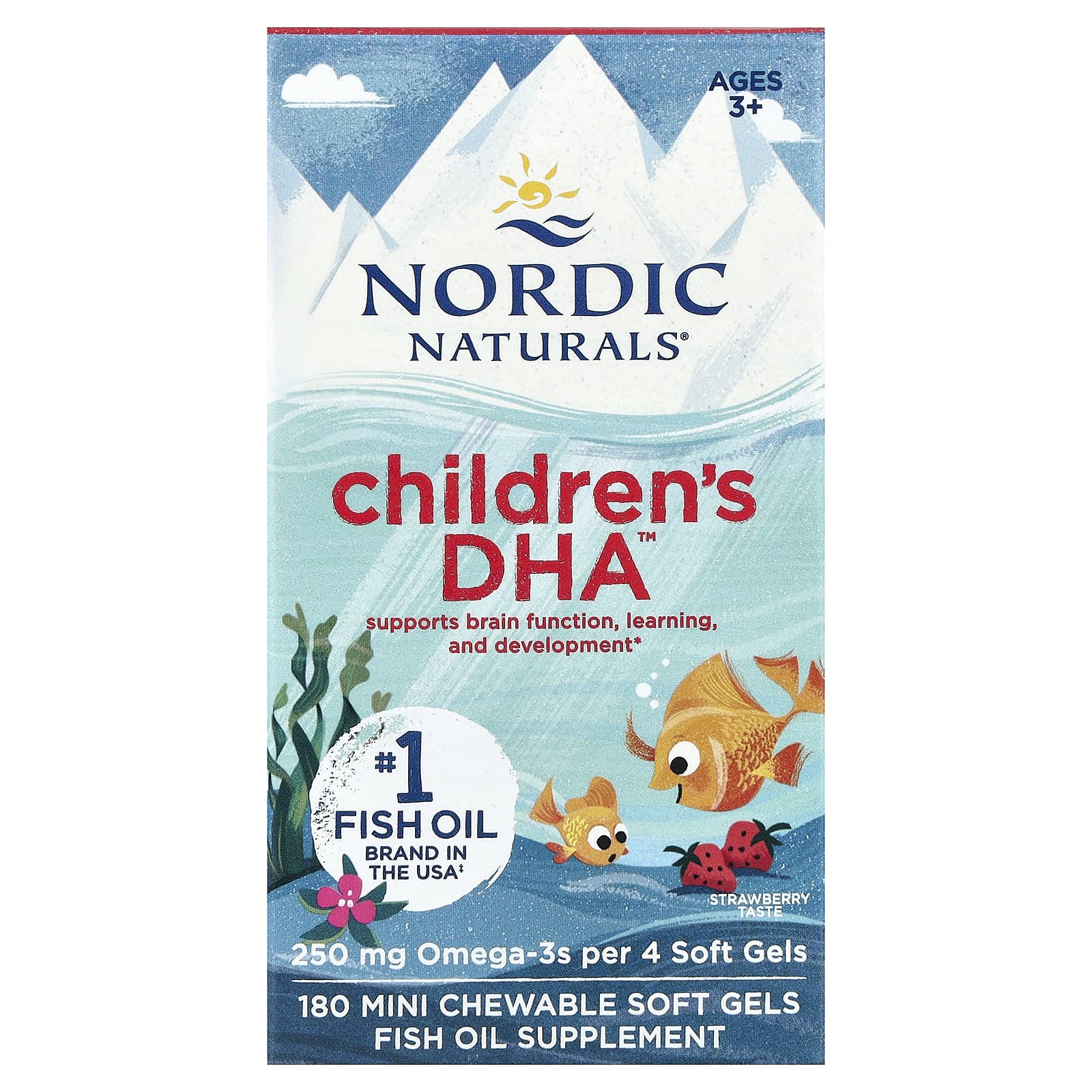Children's DHA, Strawberry - 90 mini softgels