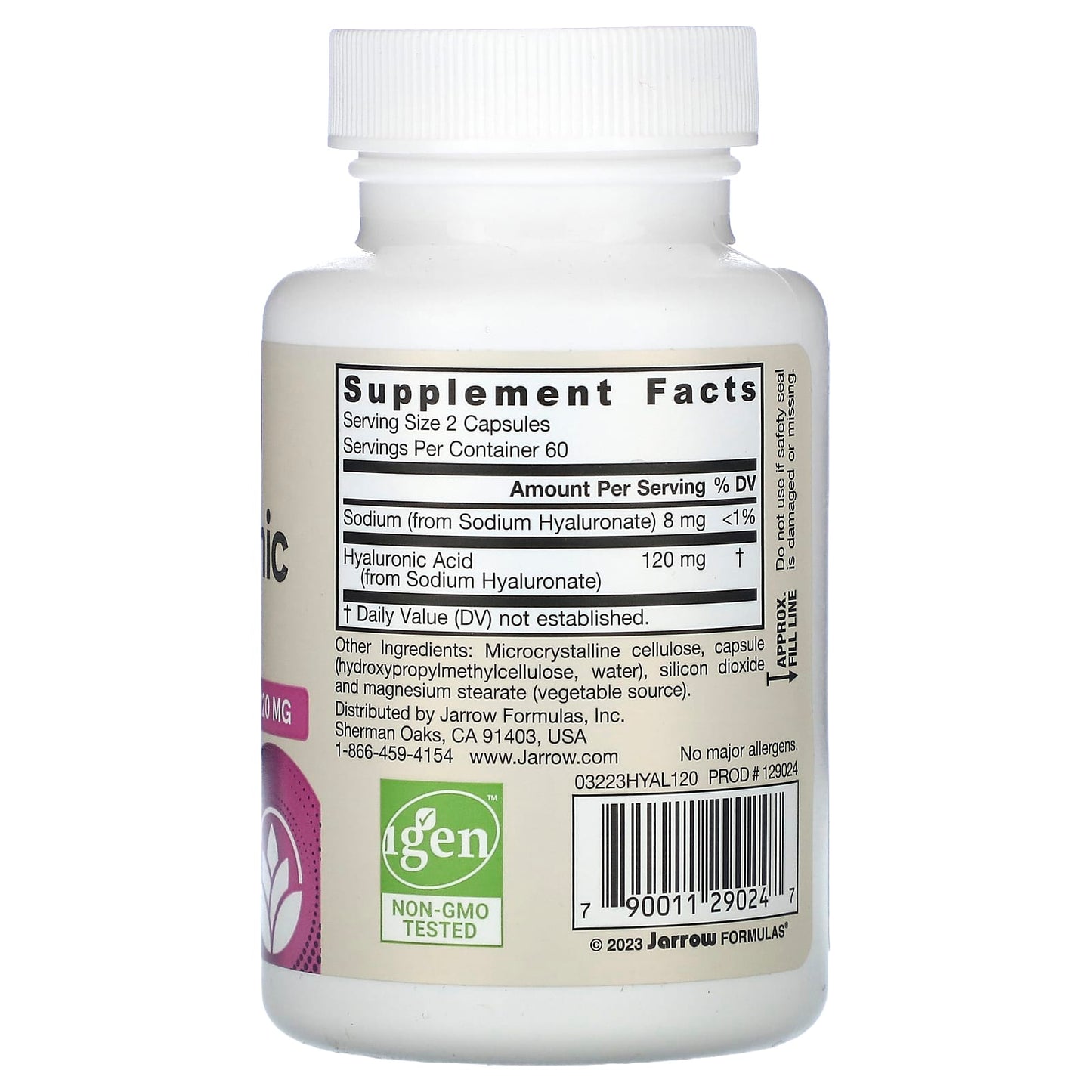 Hyaluronic Acid, 120mg - 120 vcaps