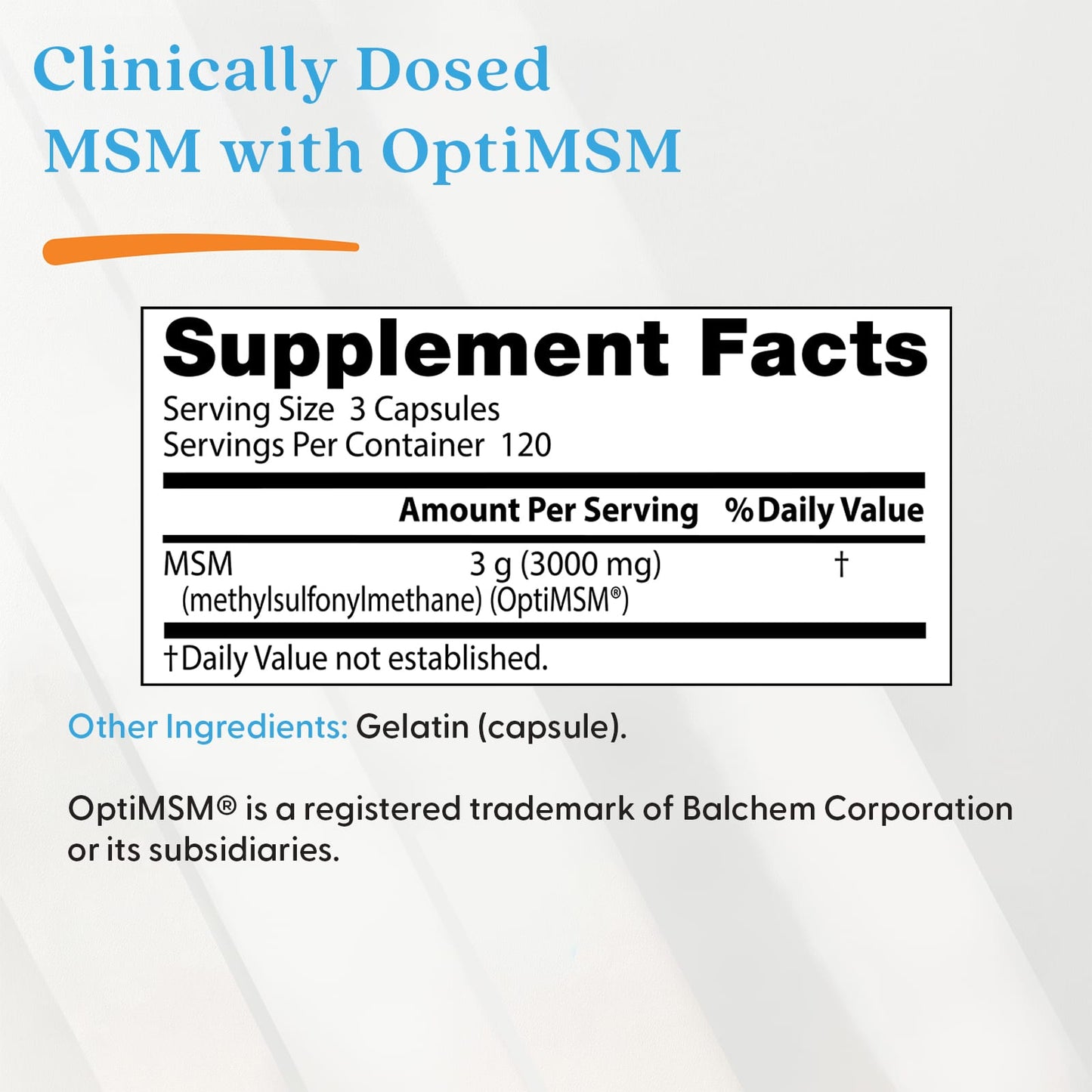 MSM with OptiMSM, 3000mg - 360 caps