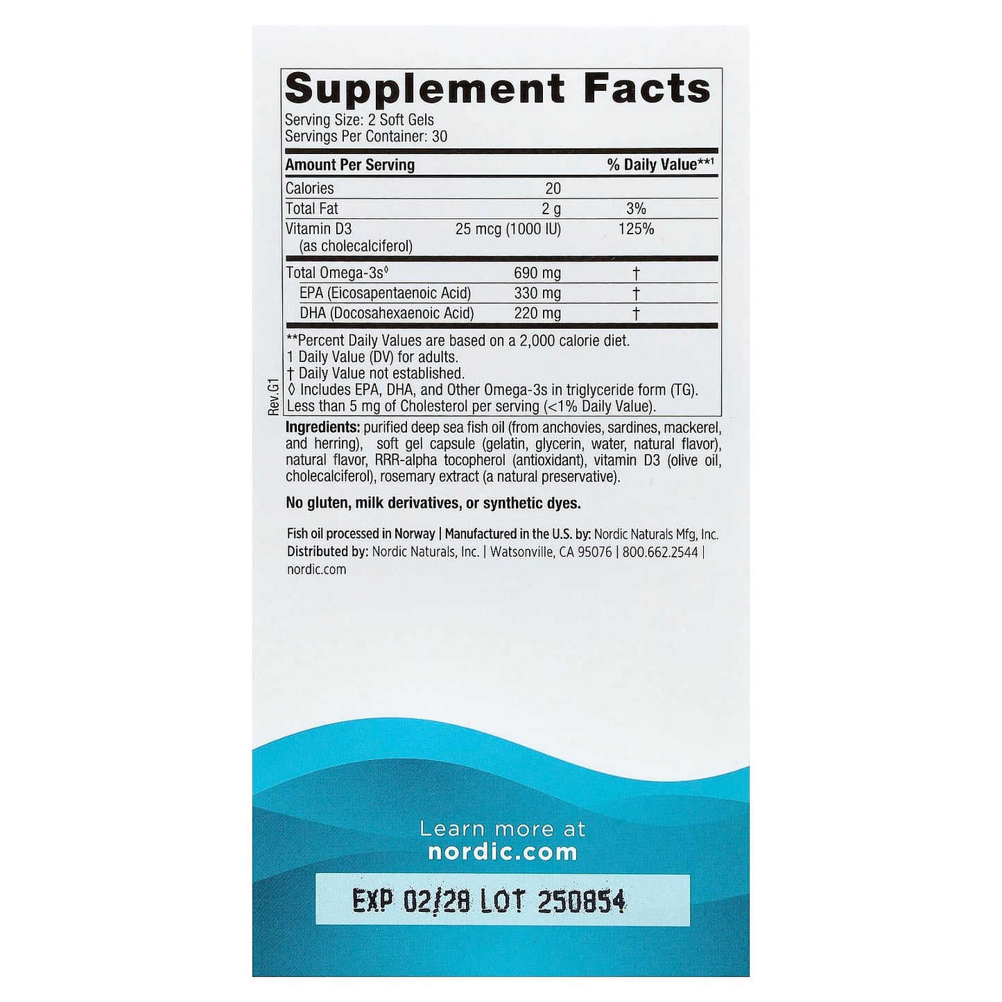 Omega-3D, 690mg Lemon - 60 softgels