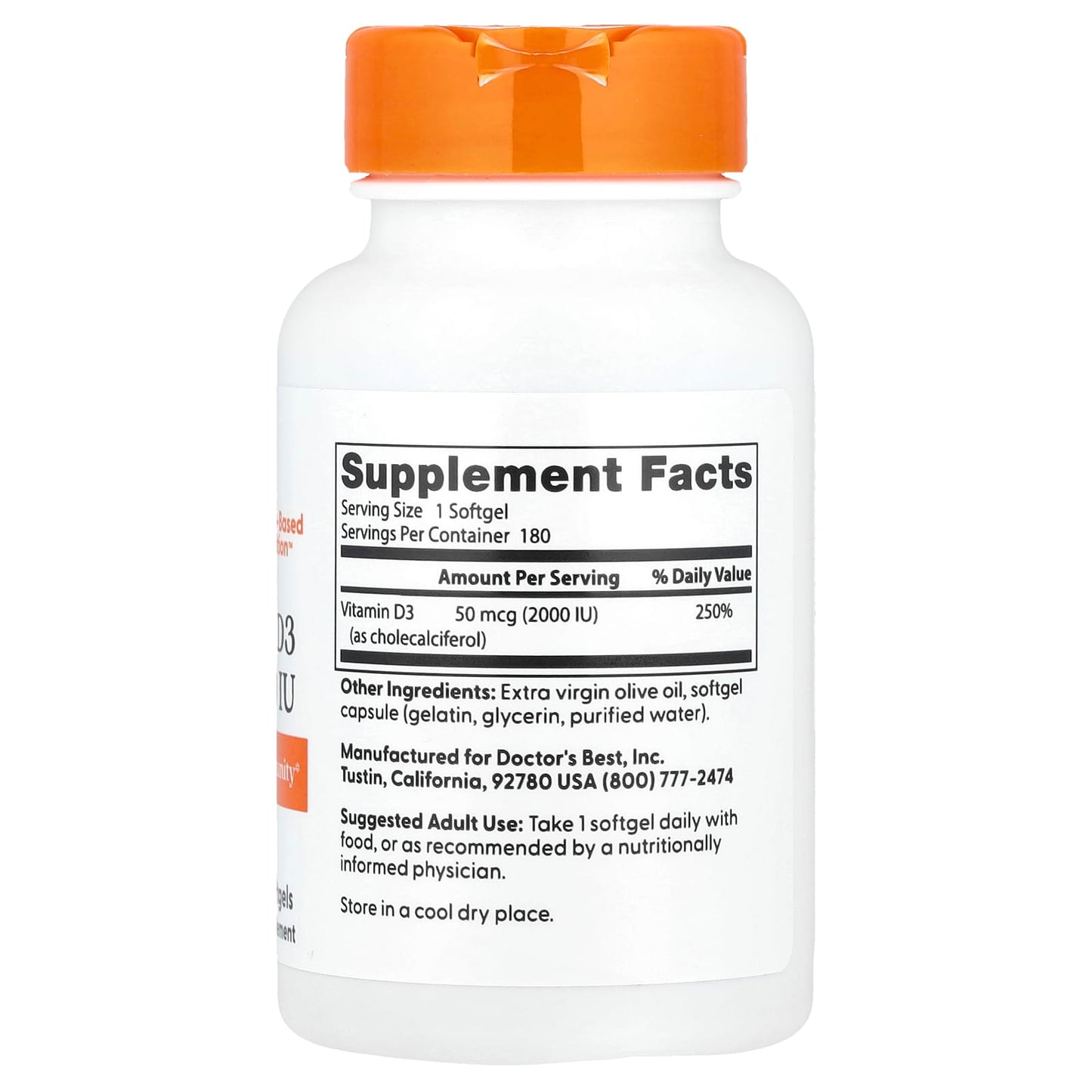 Vitamin D3, 2000 IU - 180 softgels