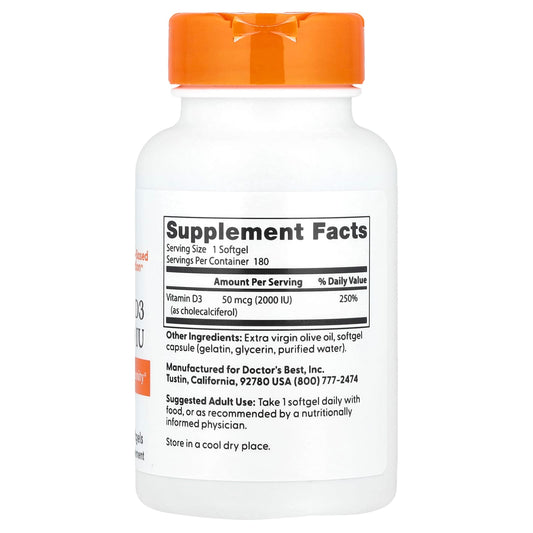 Vitamin D3, 2000 IU - 180 softgels