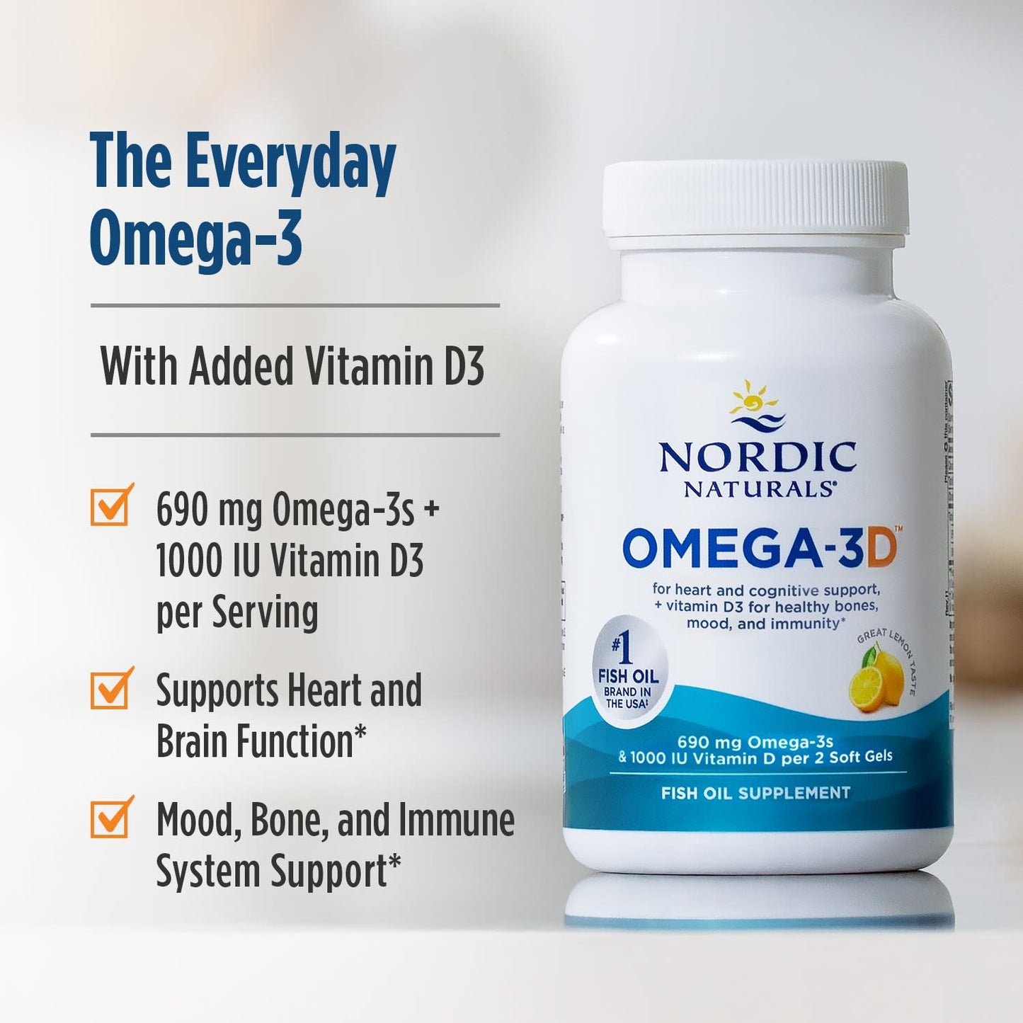 Omega-3D, 690mg Lemon - 60 softgels