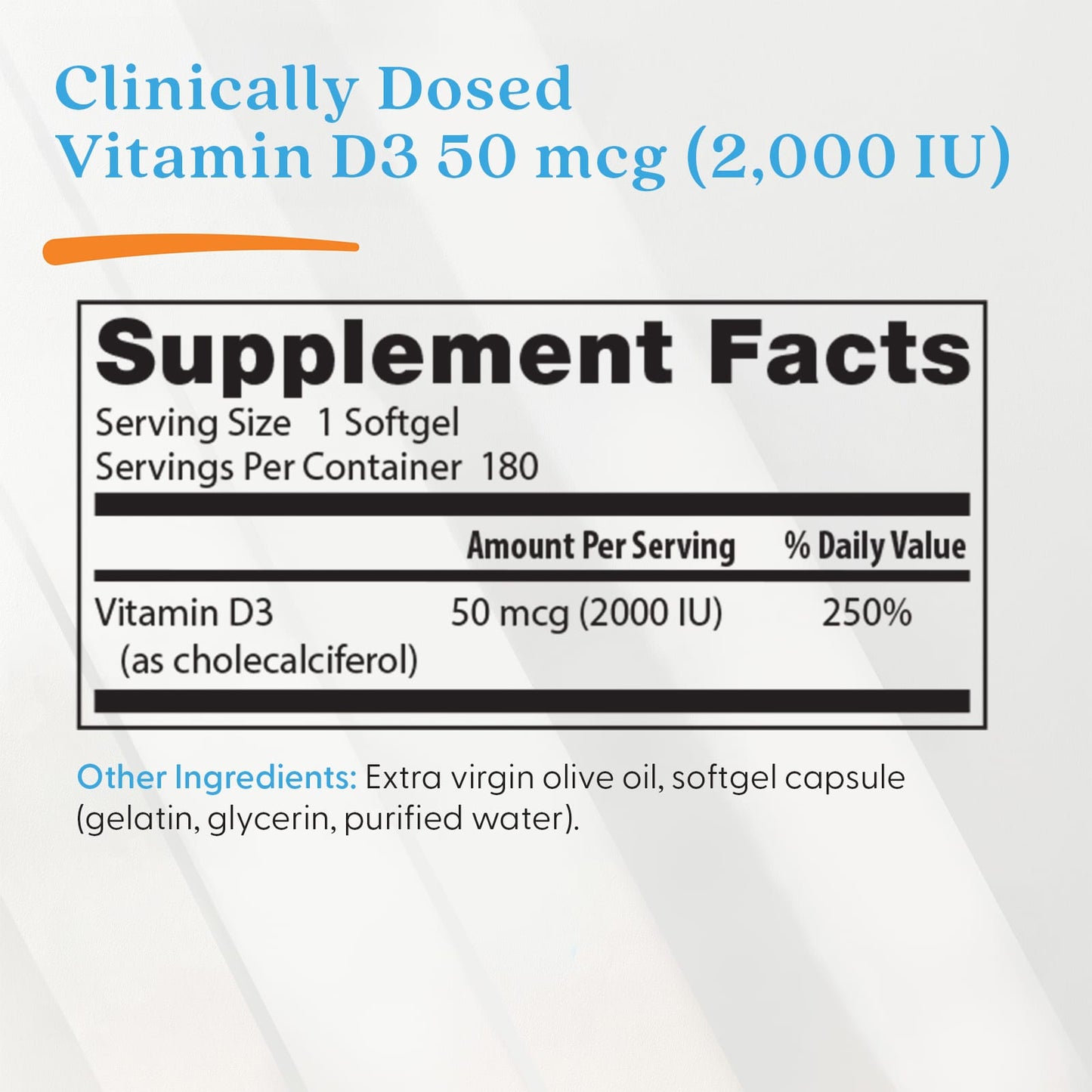 Vitamin D3, 2000 IU - 180 softgels