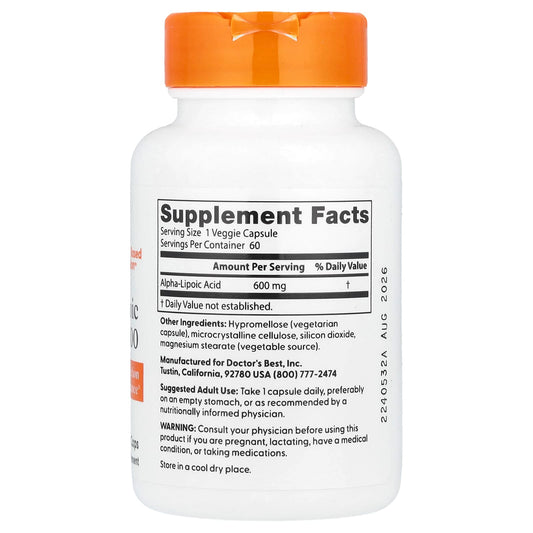 Alpha-Lipoic Acid, 600mg - 60 vcaps