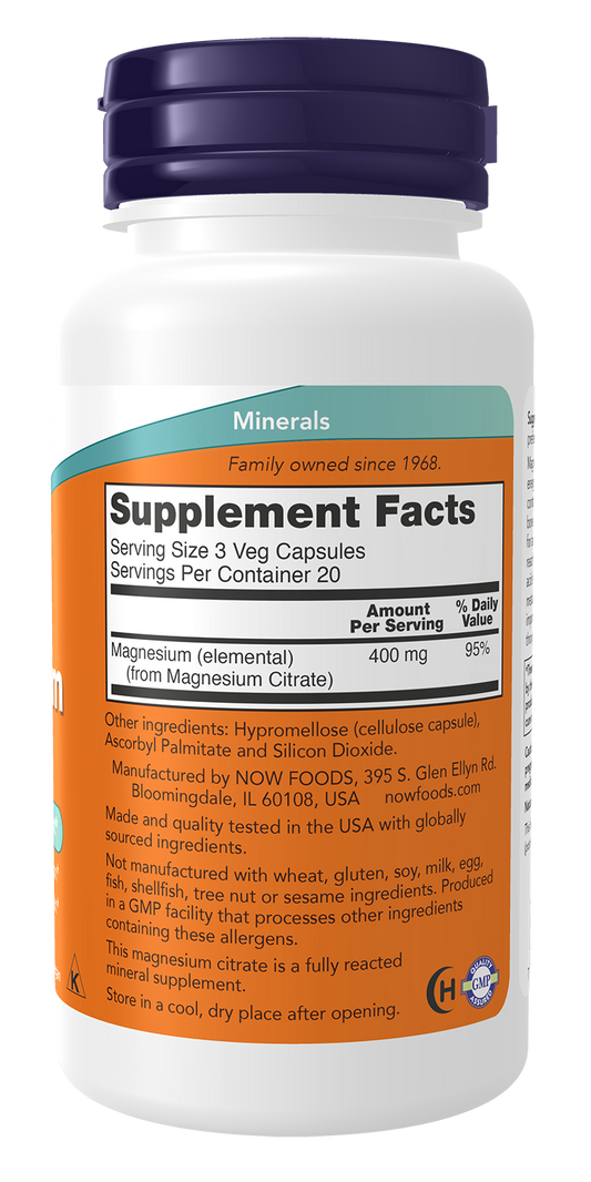 Magnesium Citrate, 400mg - 60 vcaps