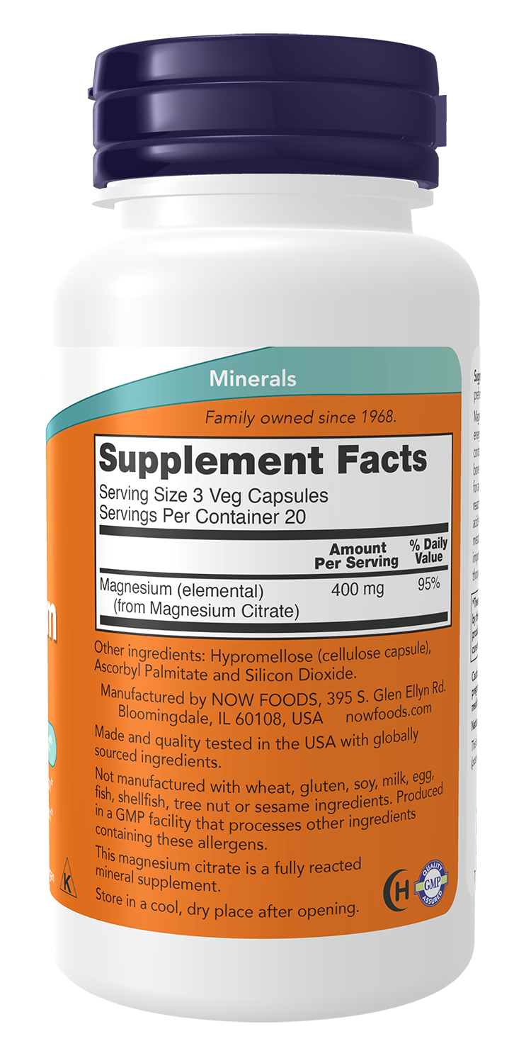 Magnesium Citrate, 400mg - 60 vcaps