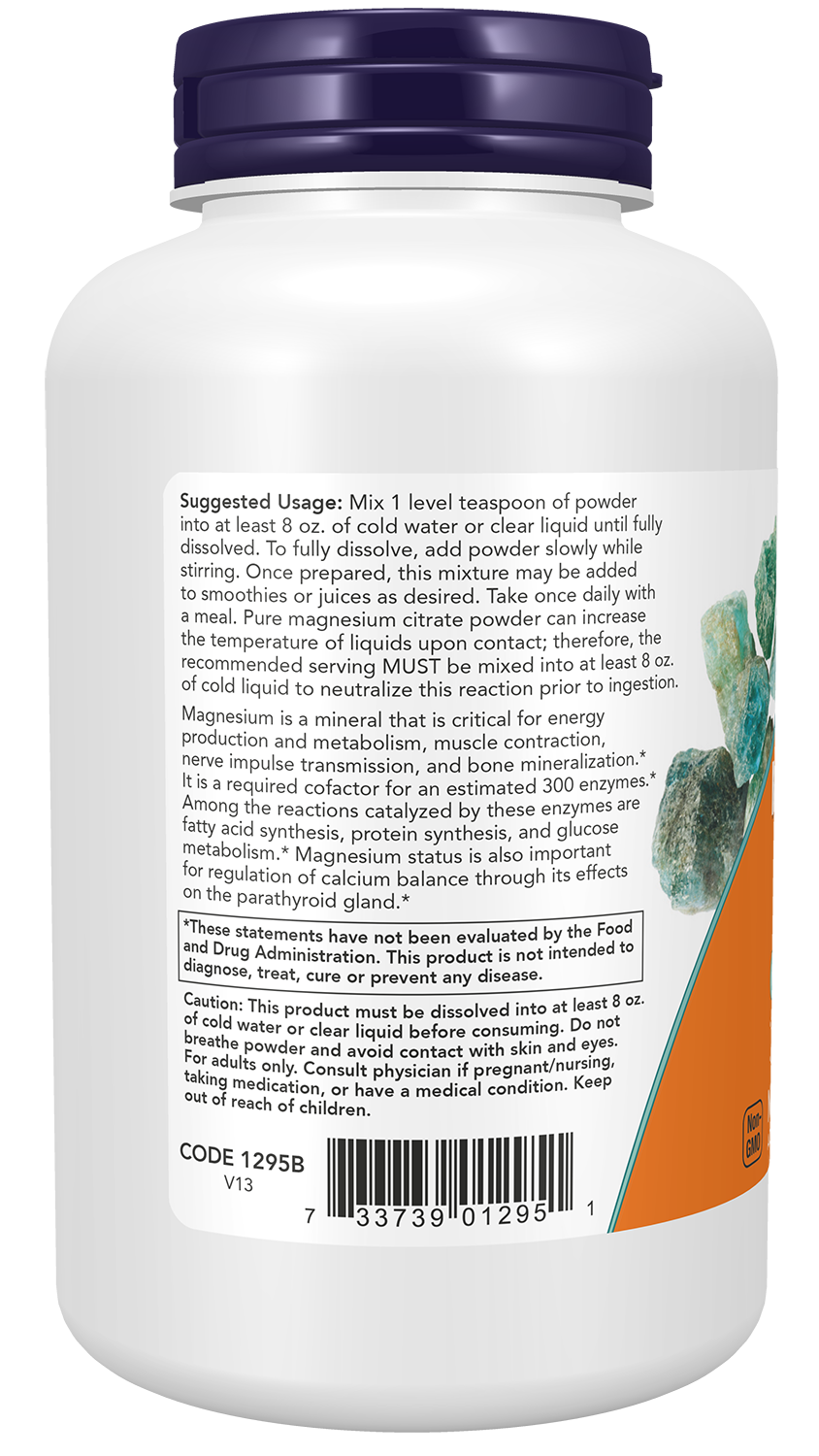 Magnesium Citrate, Pure Powder - 227g