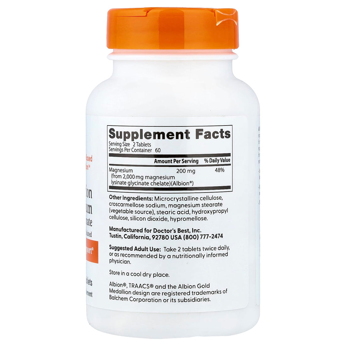 Doctor's Best High Absorption Magnesium, 200mg - 120 tablets - image 7