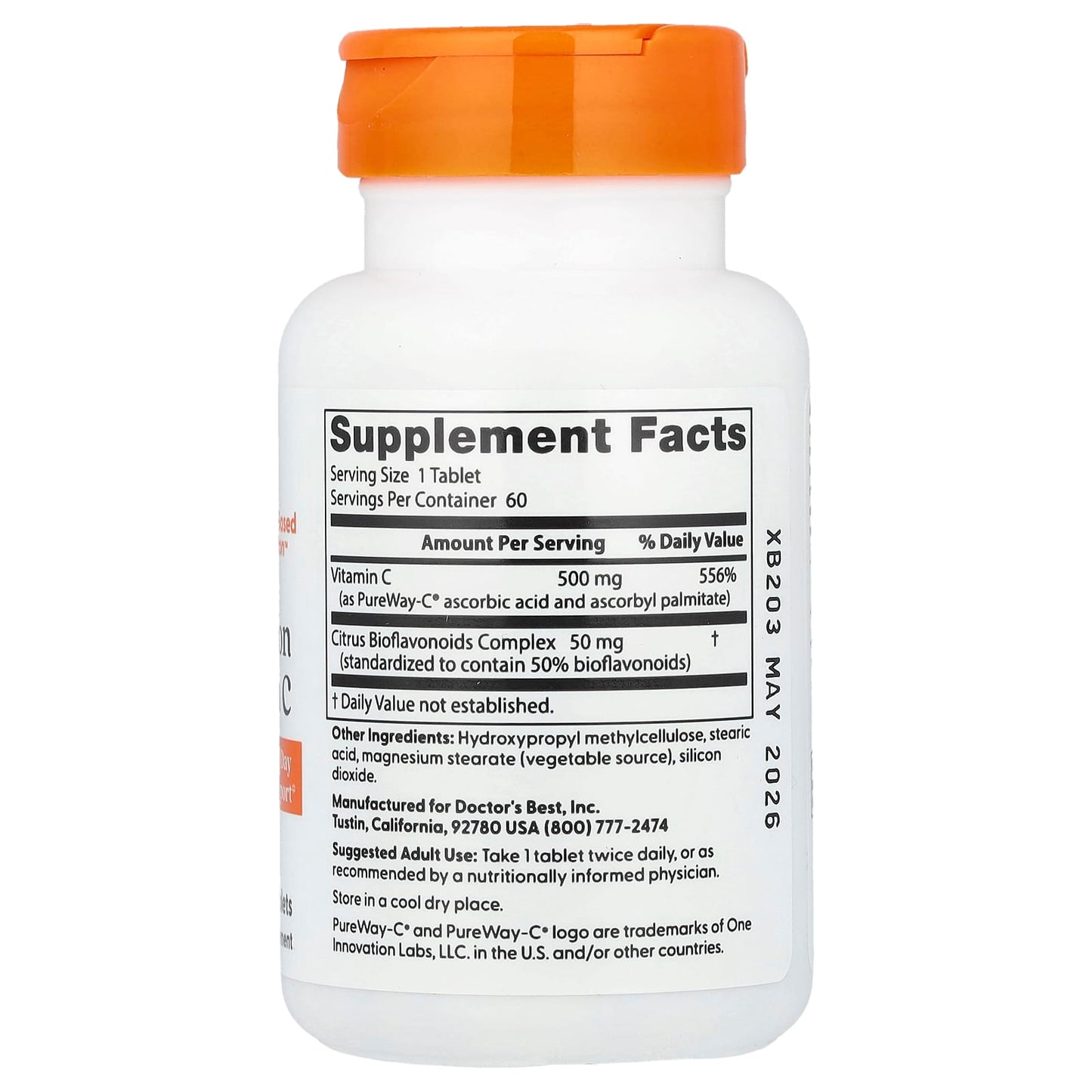 High Absorption Vitamin C, 500mg - 60 tablets