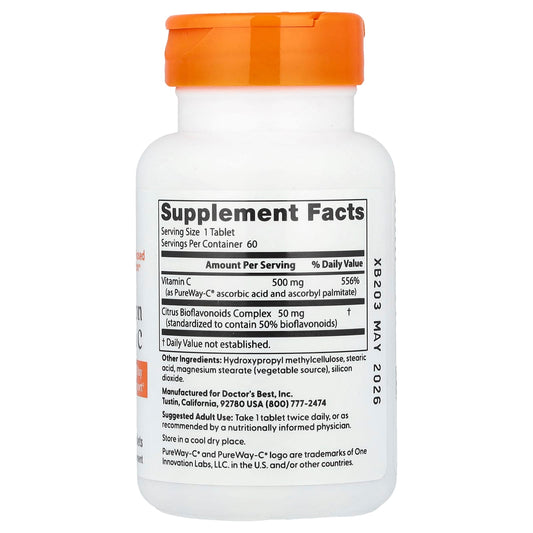 High Absorption Vitamin C, 500mg - 60 tablets