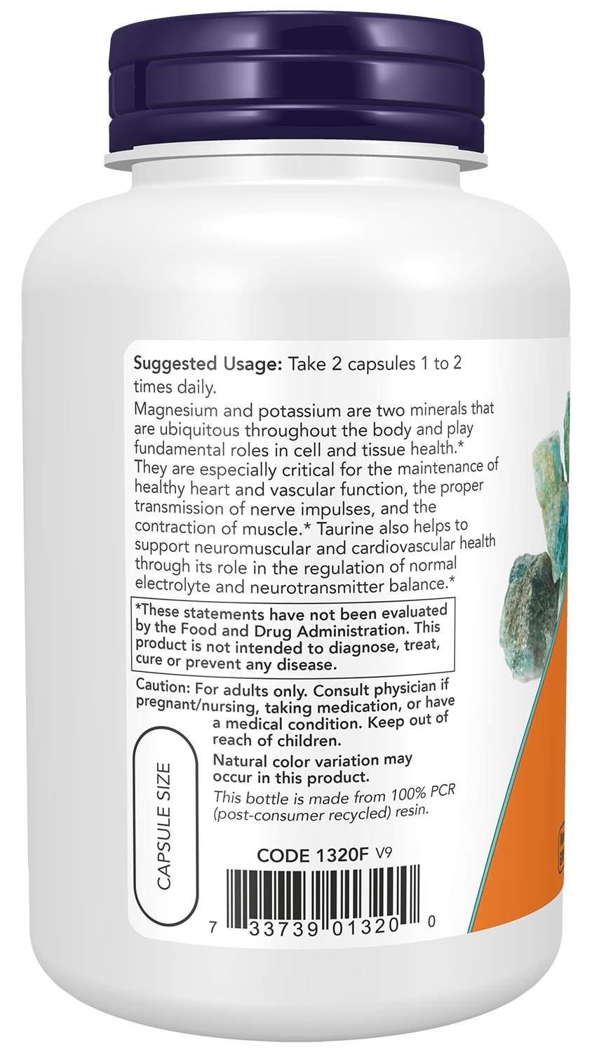Magnesium & Potassium Aspartate with Taurine - 120 vcaps
