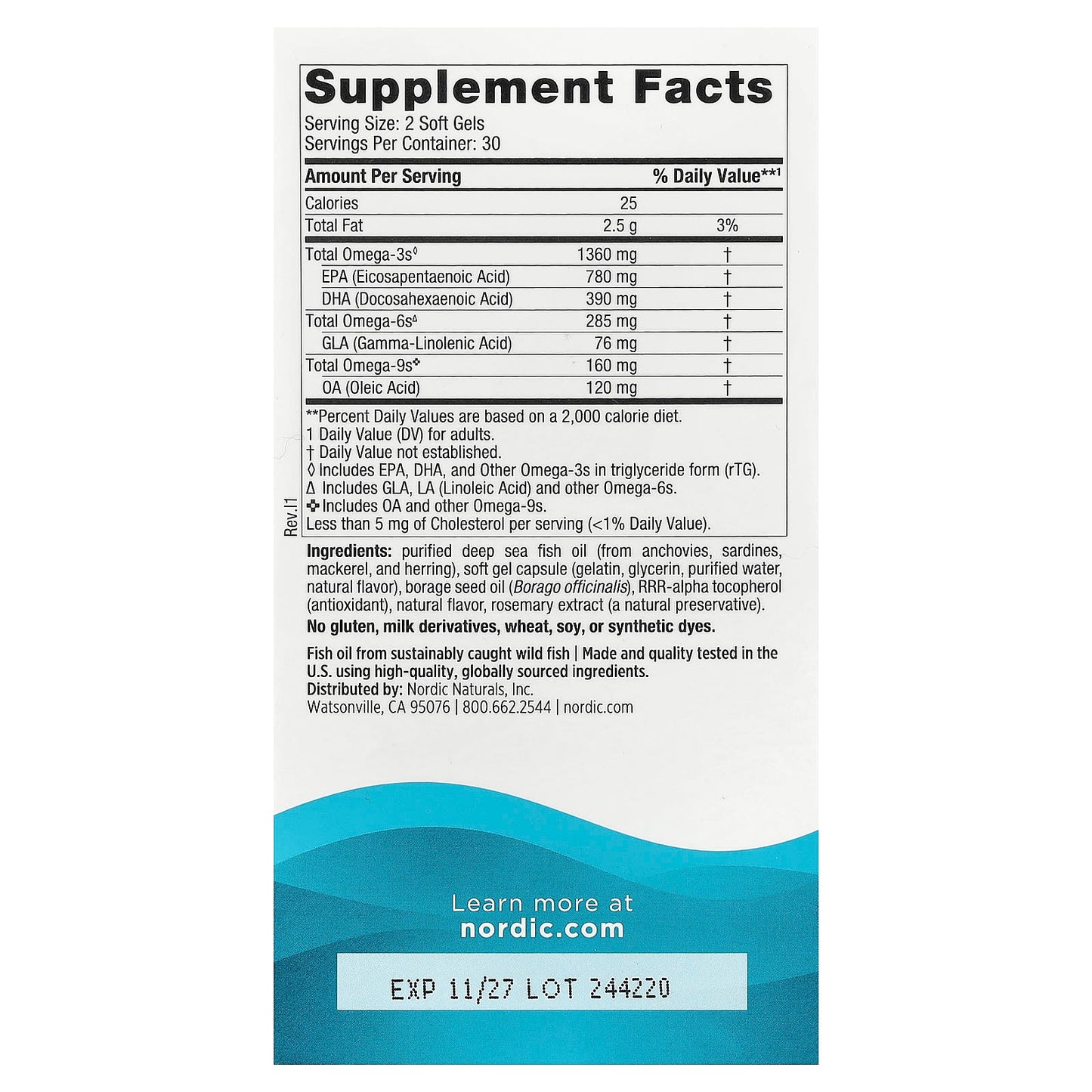 Complete Omega Xtra, 1360mg - 60 softgels