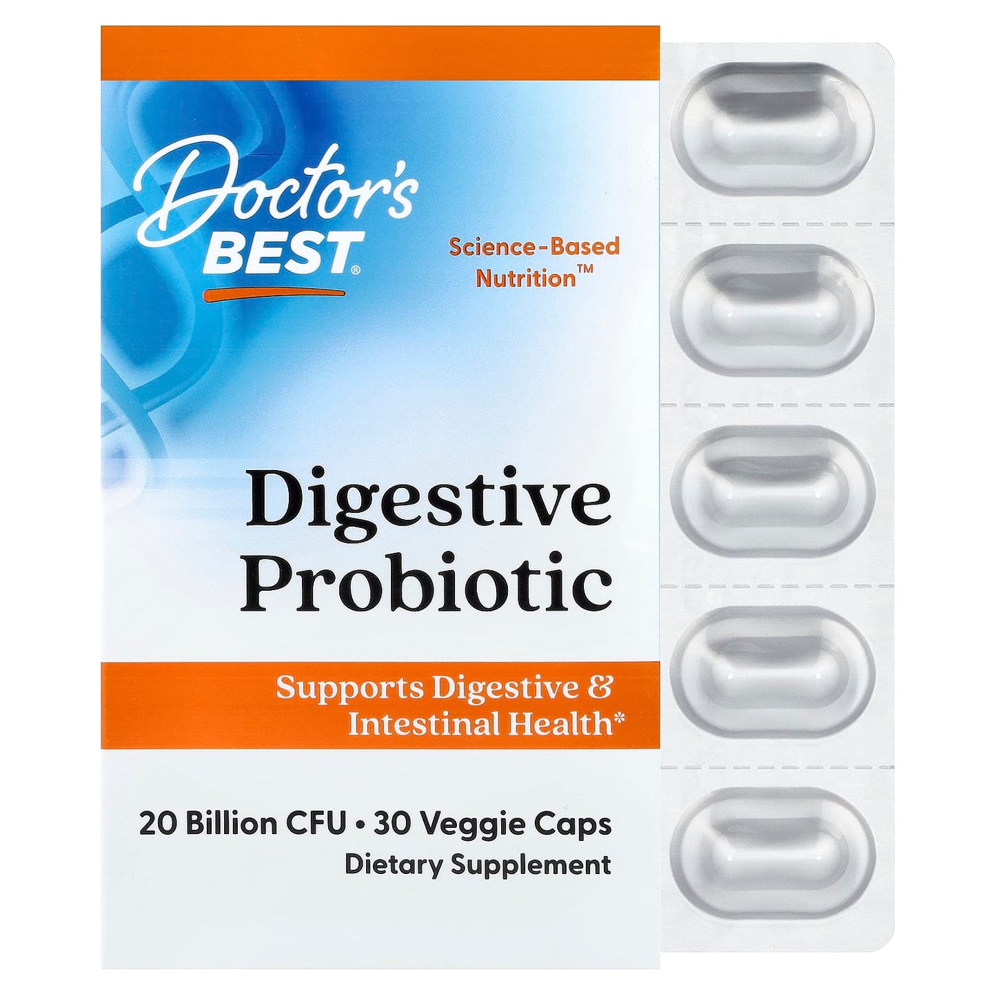 Digestive Probiotic, 20 Billion CFU - 30 vcaps