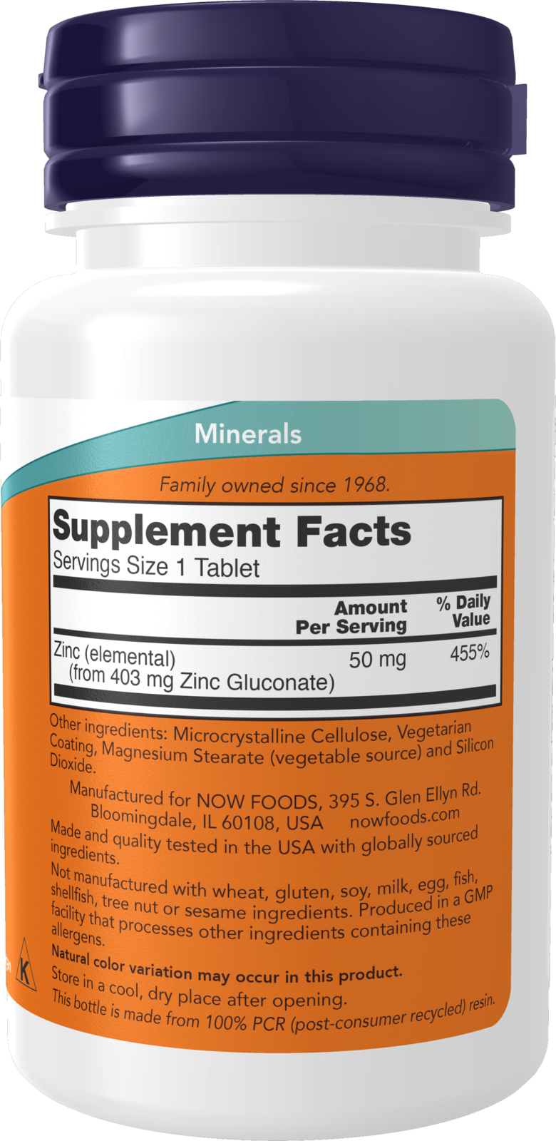 Zinc, 50mg - 100 tabs