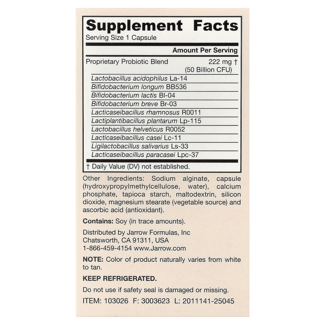 Jarrow Formulas Jarro-Dophilus Ultra Gut Rescue, 50 Billion CFU - 60 vcaps - image 3