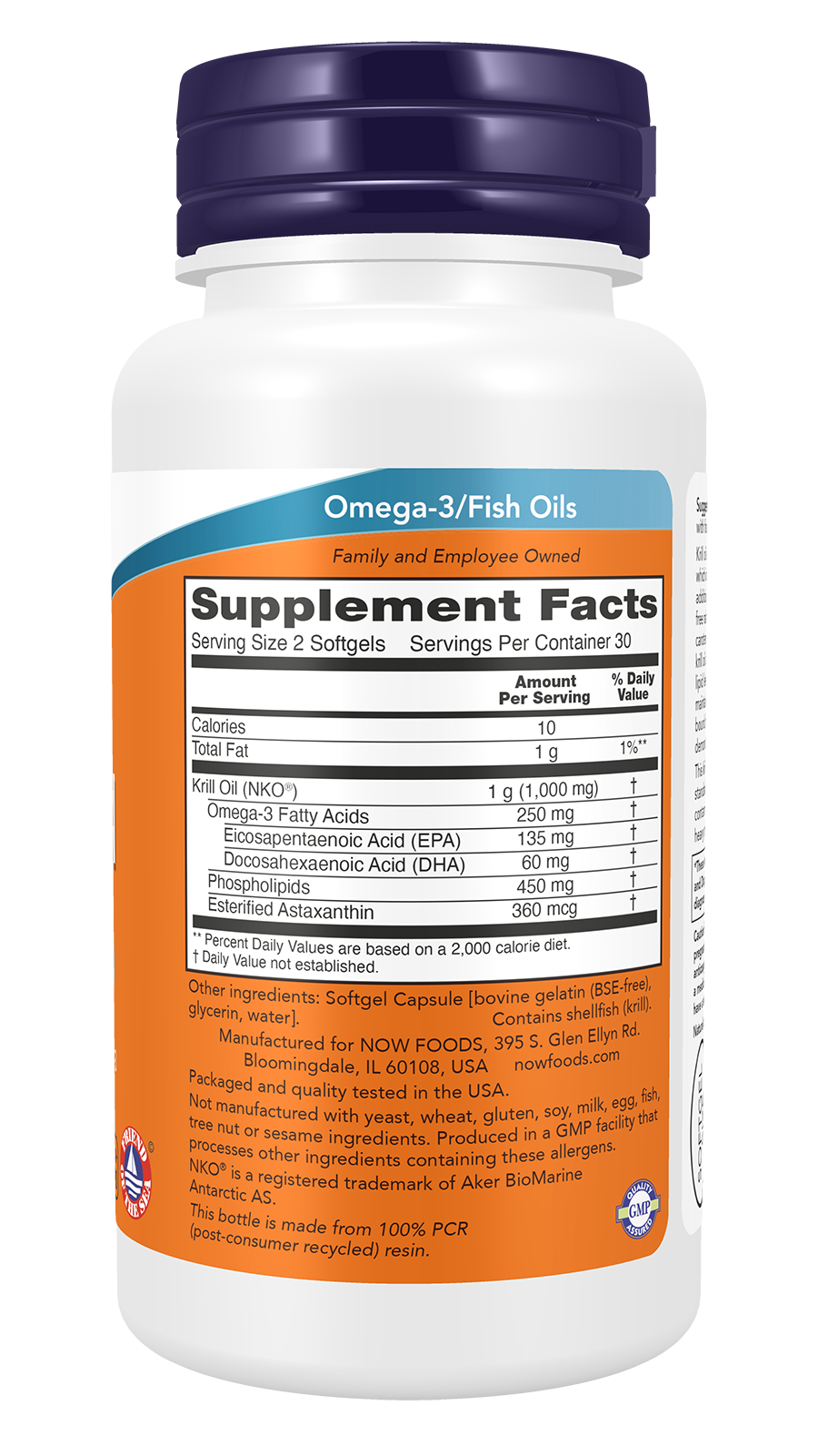 Krill Oil, 1000mg Double Strength - 60 softgels
