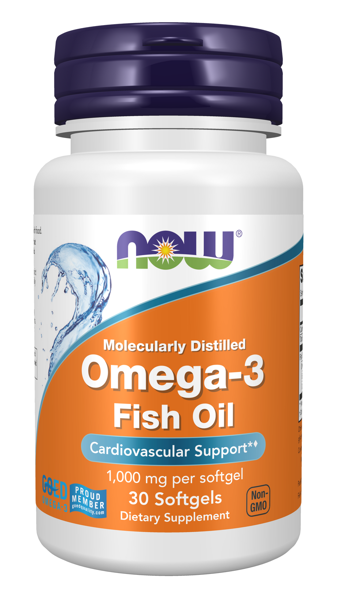 NOW Foods Omega-3 Fish Oil, Molecularly Distilled - 30 softgels - image 4