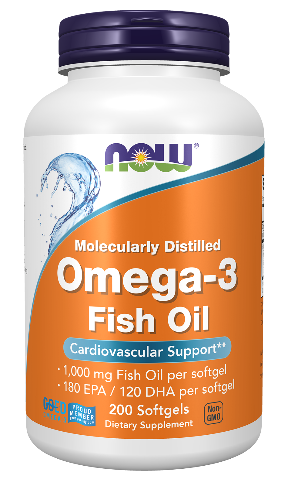 Omega-3 Fish Oil, Molecularly Distilled - 30 softgels