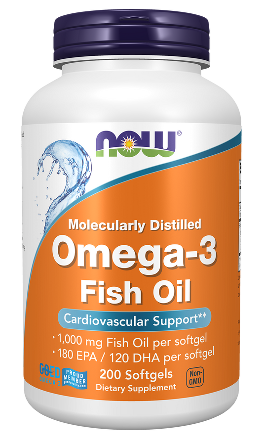 Omega-3 Fish Oil, Molecularly Distilled - 30 softgels