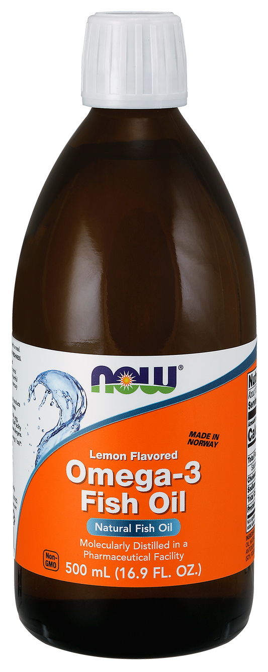 Omega-3 Fish Oil Liquid, Lemon - 500 ml.