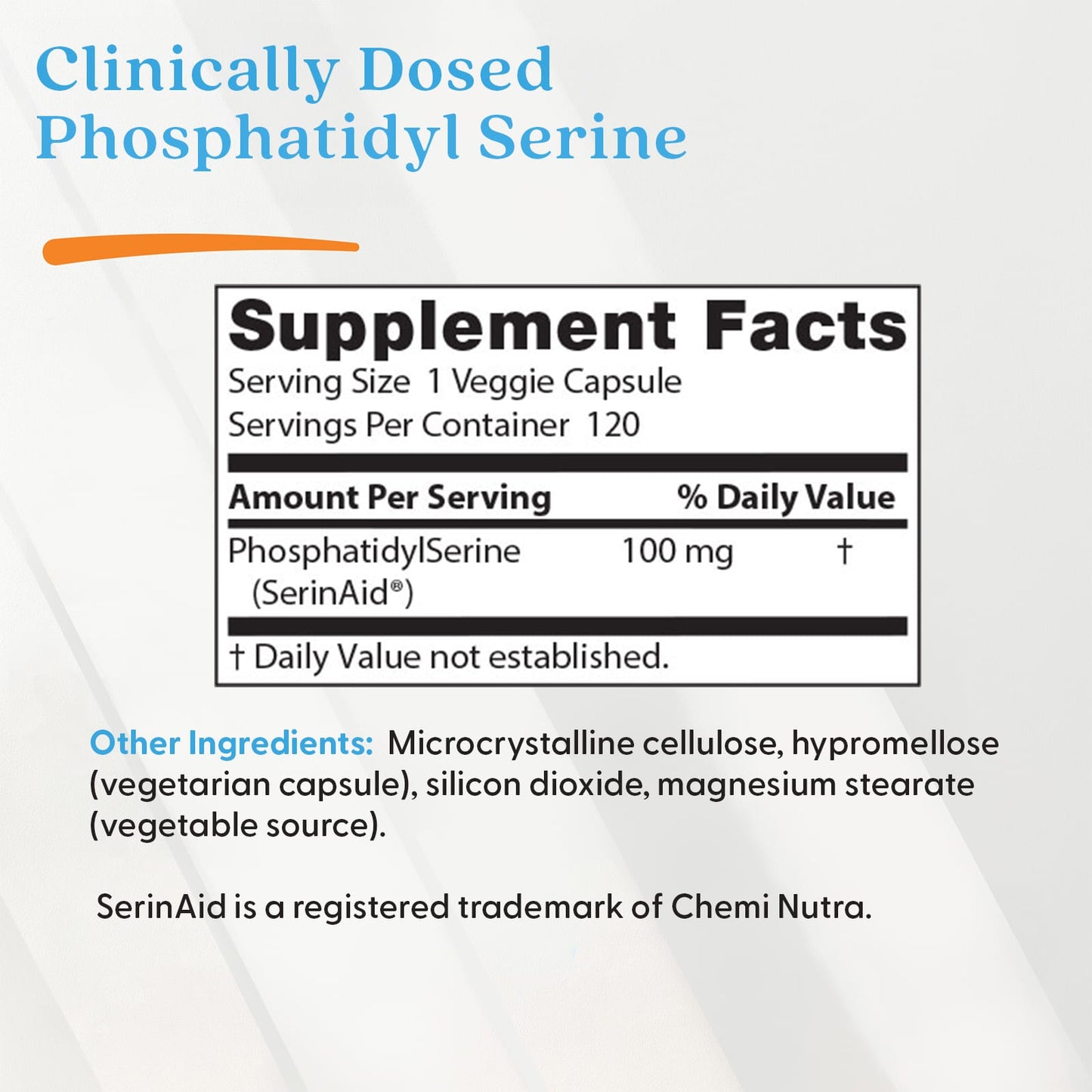 Phosphatidyl Serine, 100mg - 120 vcaps
