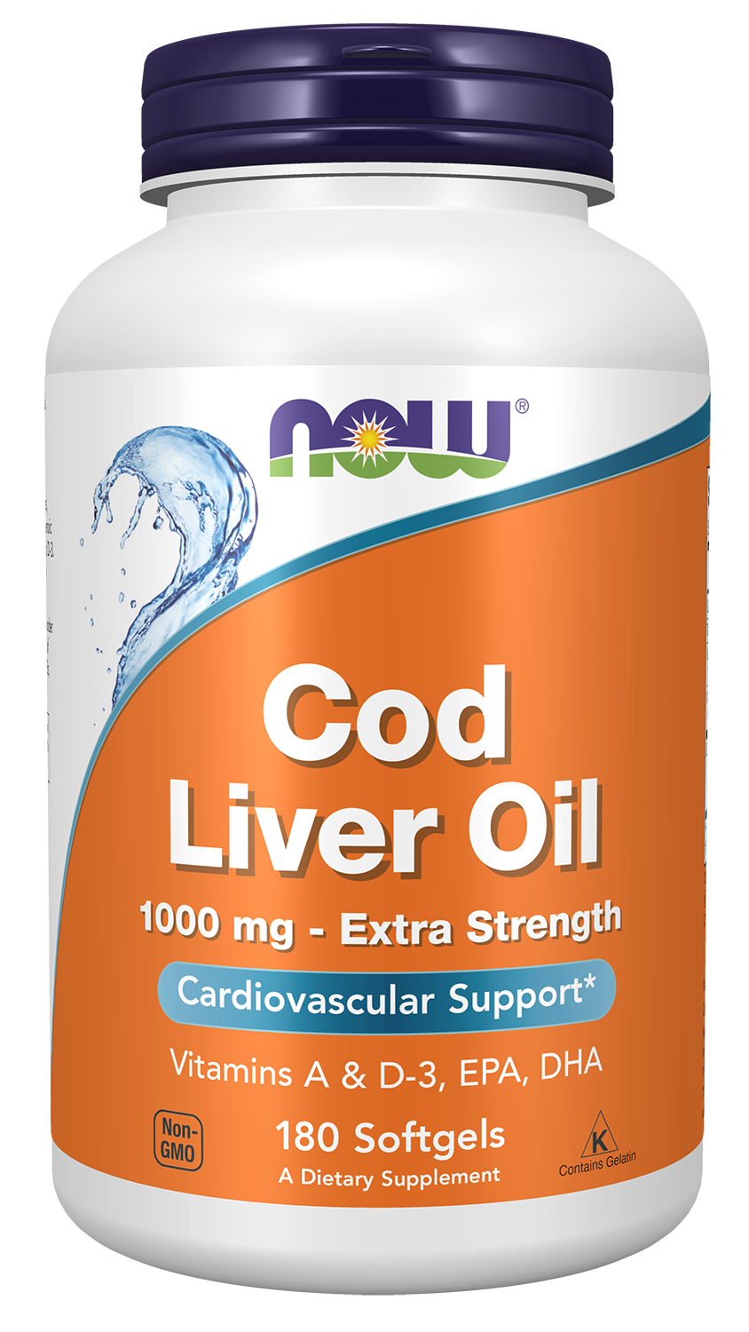 Cod Liver Oil, 1000mg Extra Strength - 180 softgels