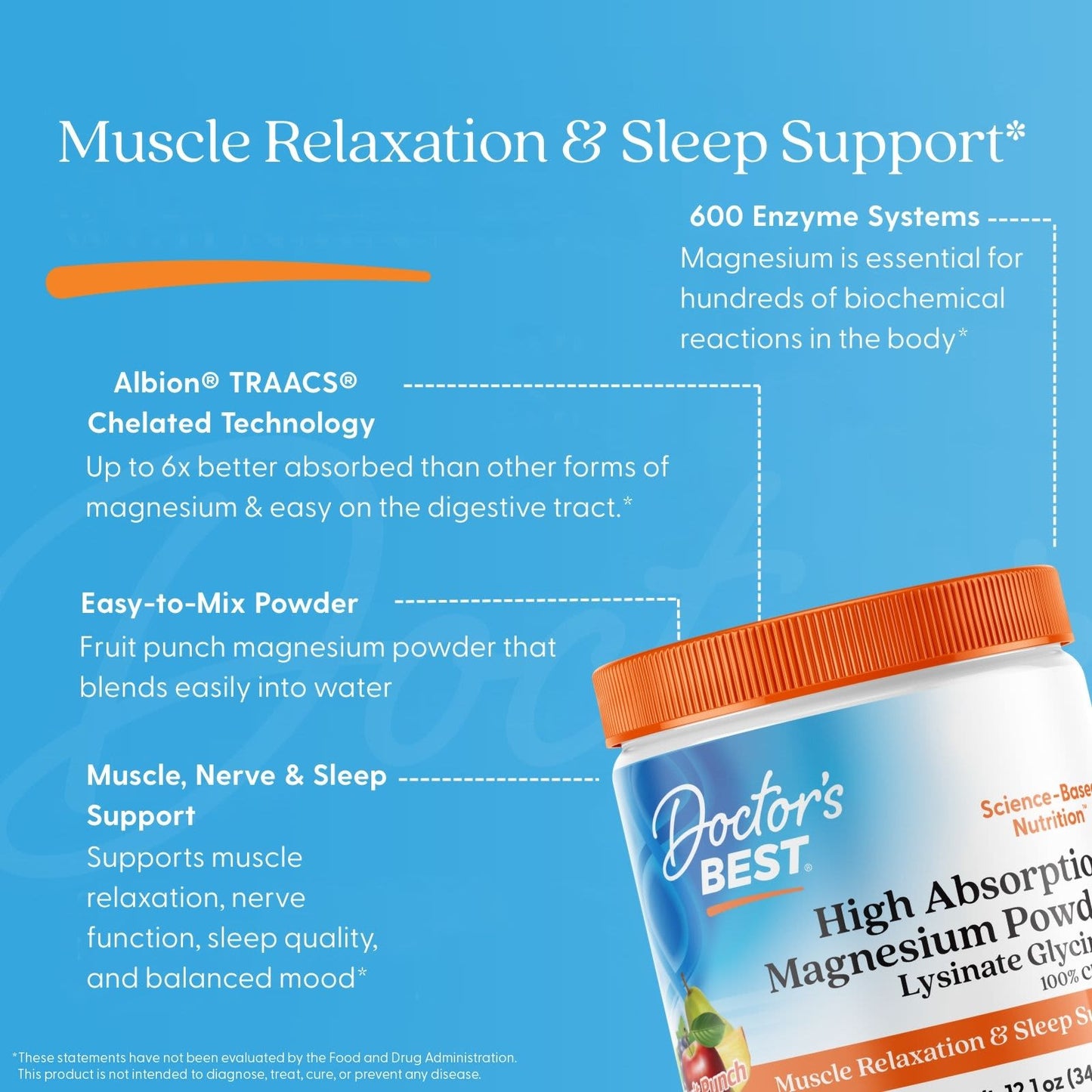 High Absorption Magnesium Powder, Fruit Punch - 340g