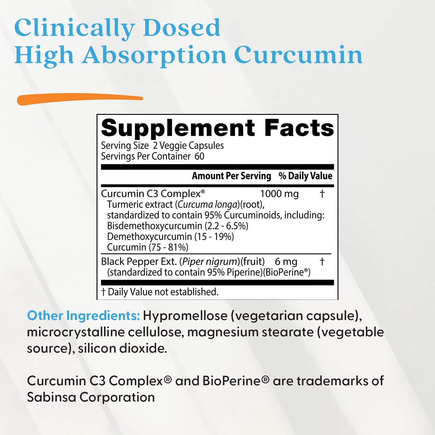 High Absorption Curcumin From Turmeric Root with C3 Complex & BioPerine, 1000mg - 120 vcaps