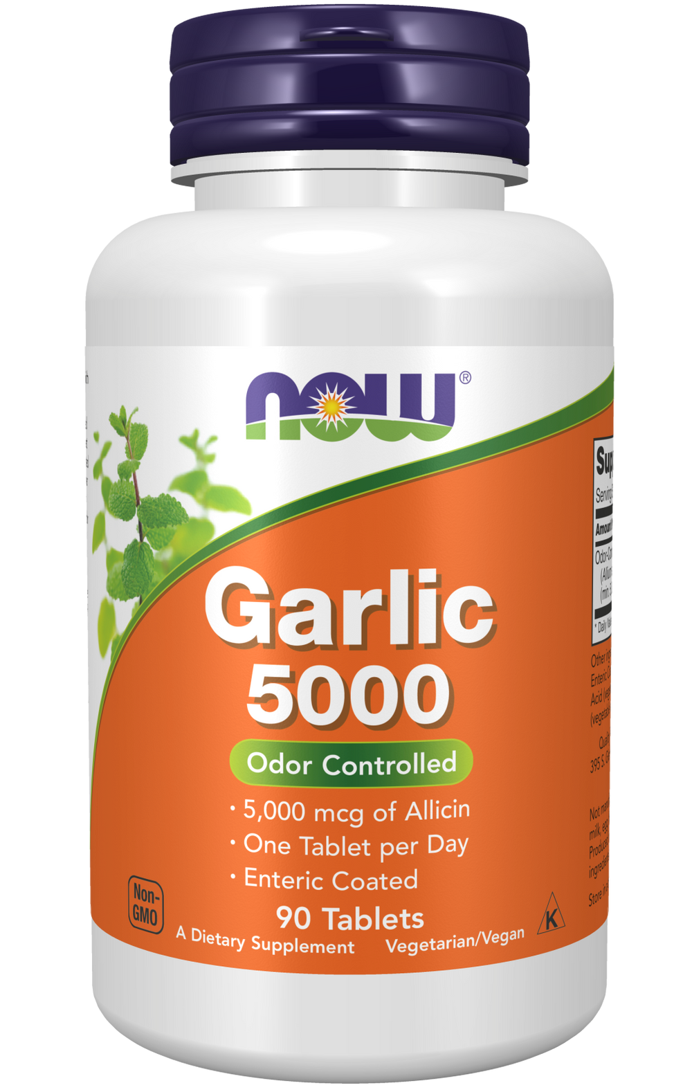 NOW Foods Garlic 5000, Odor Controlled - 90 tablets