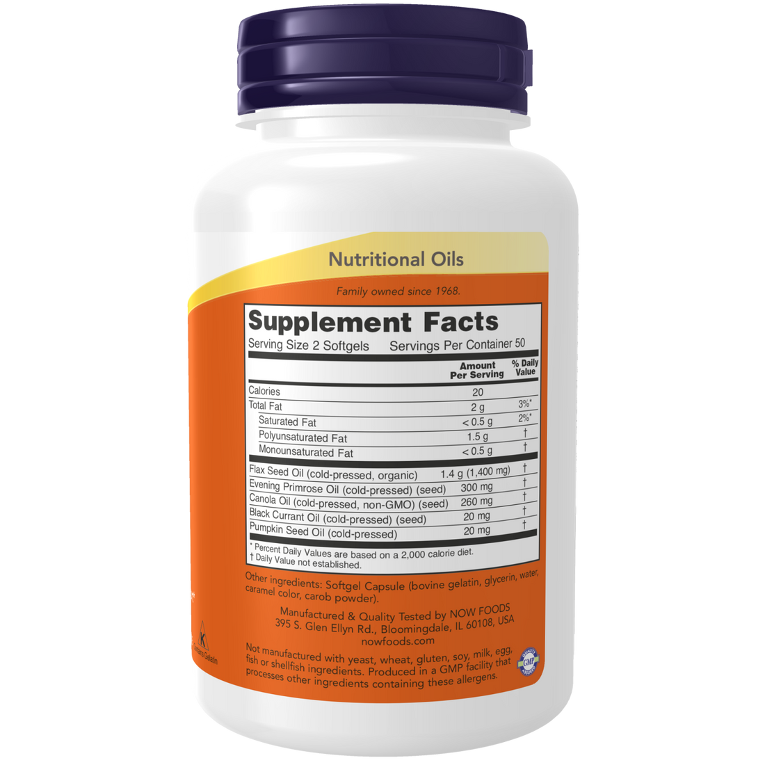 NOW Foods Omega 3-6-9, 1000mg - 100 softgels - image 3