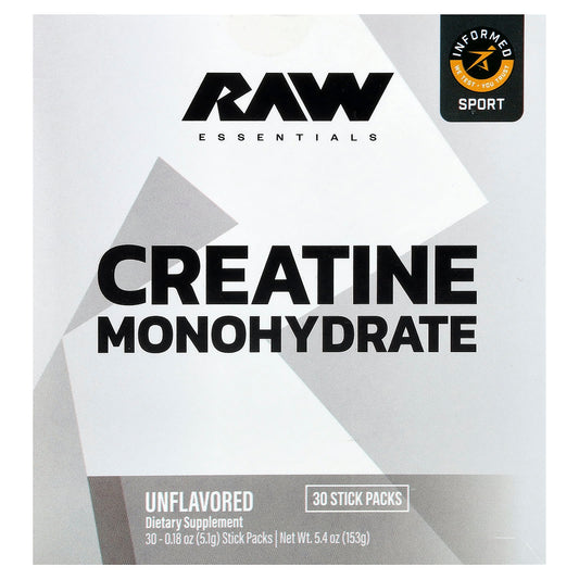 Creatine Monohydrate Stick Packs, Unflavoured - 30 x 5g