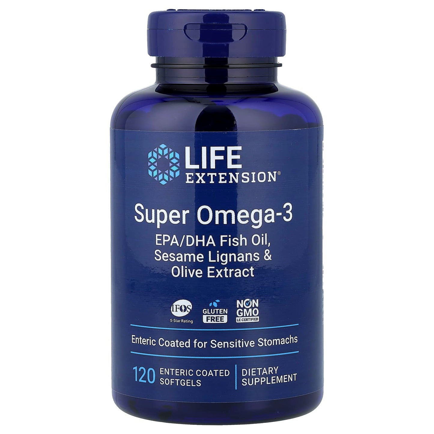 Super Omega-3 EPA/DHA with Sesame Lignans & Olive Extract - 120 enteric coated softgels