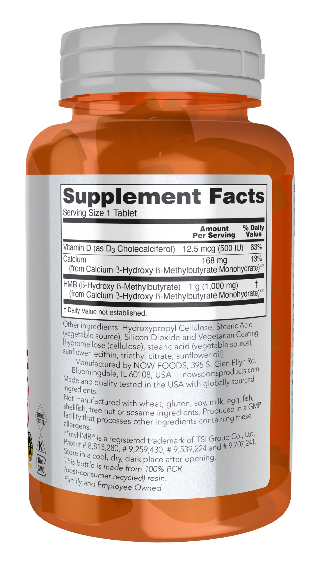 NOW Foods HMB, 1000mg - 90 tabs - image 3