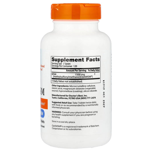MSM with OptiMSM, 1500mg - 120 tablets