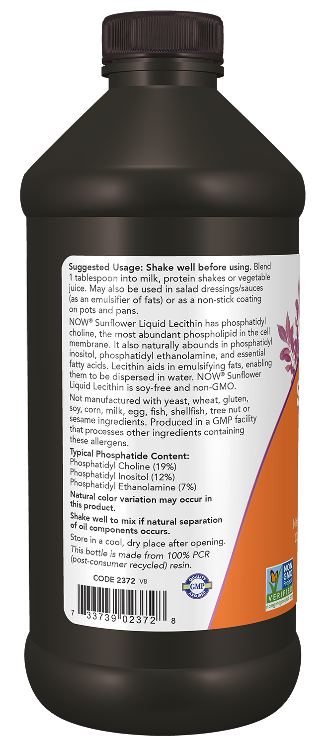 Sunflower Lecithin, Liquid - 473 ml.