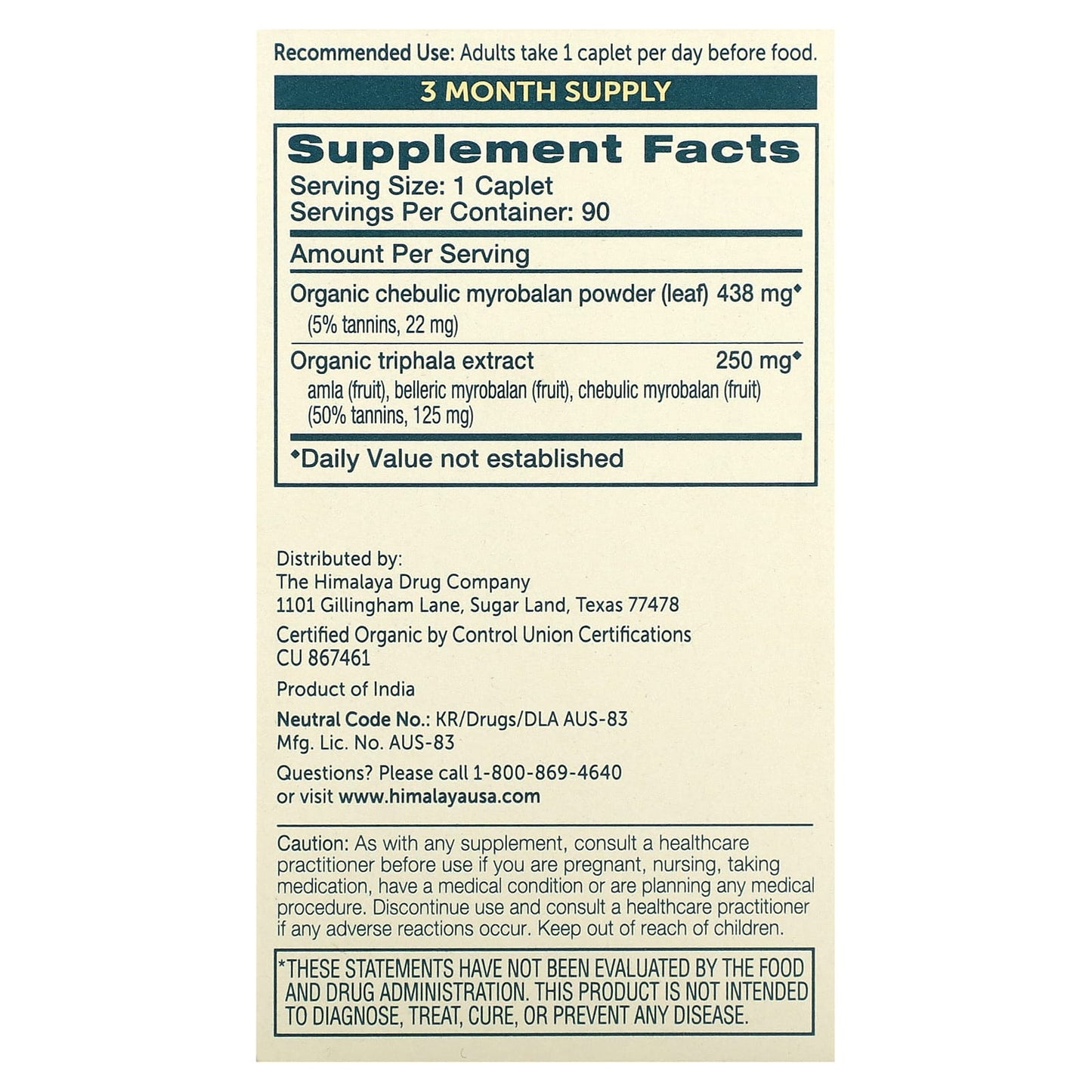 Organic Triphala