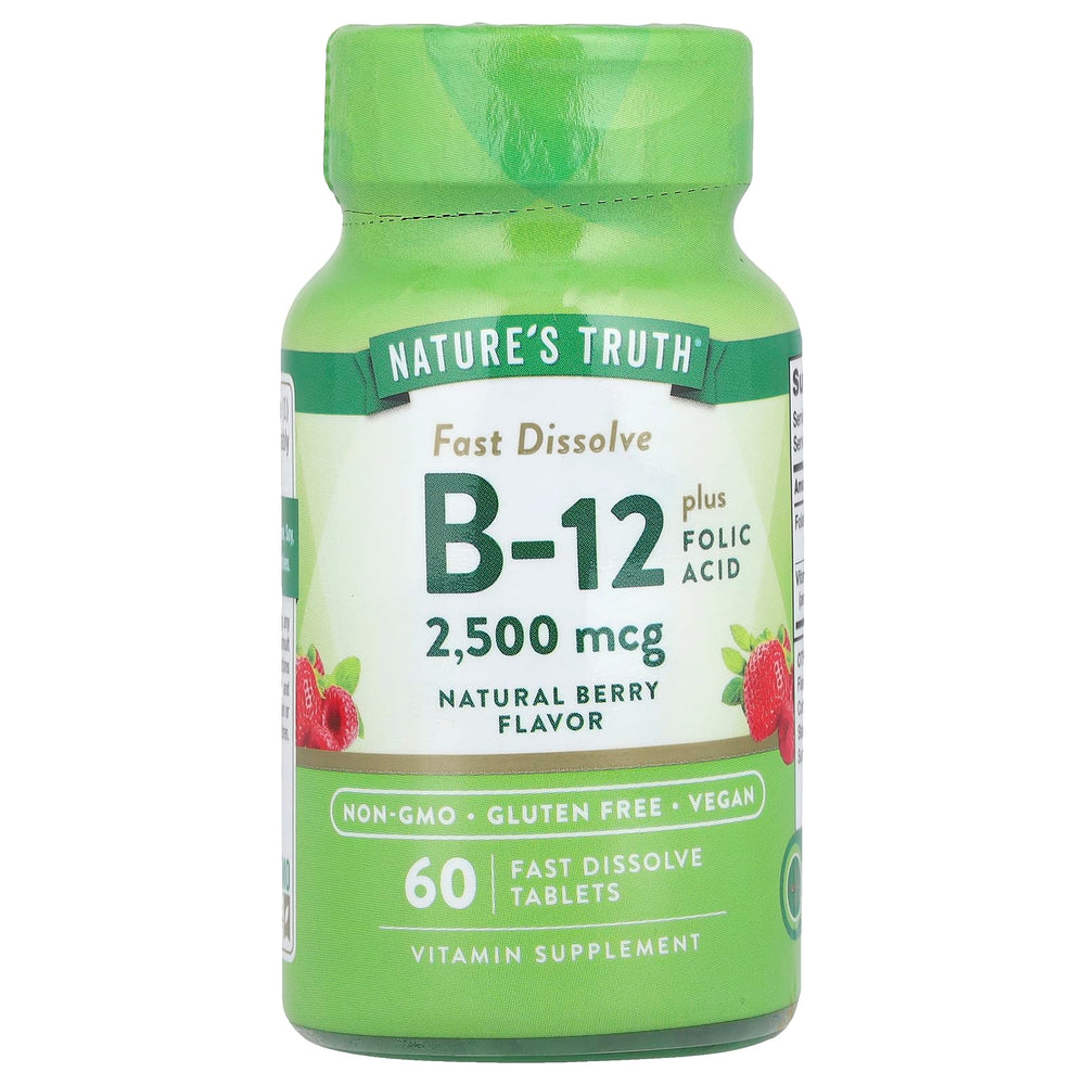 NOW Foods Vitamin B-12 with Folic Acid, 1000mcg - 250 lozenges