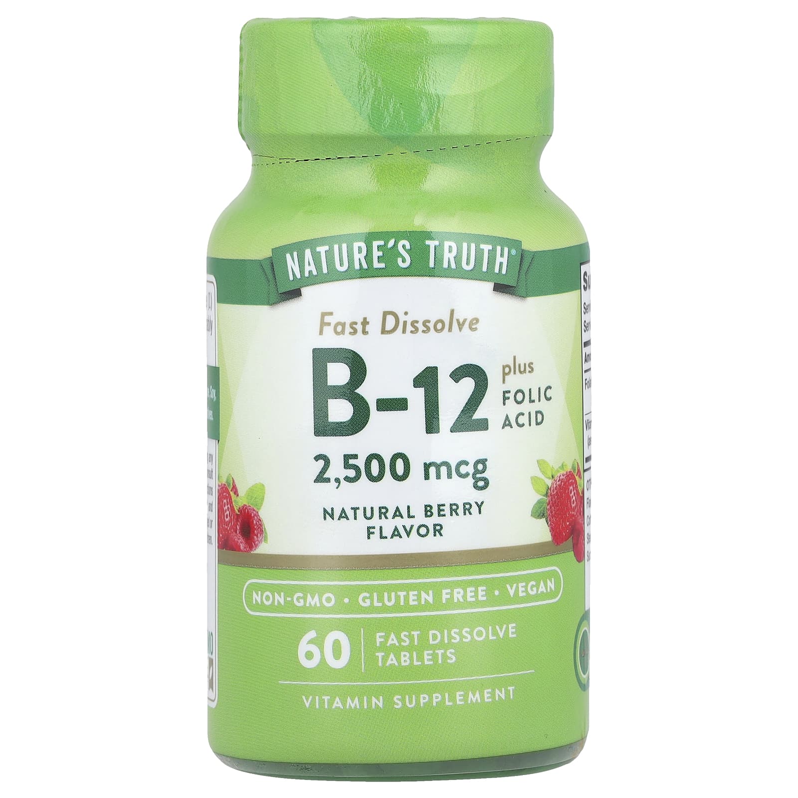 Vitamin B-12 with Folic Acid, 1000mcg - 250 lozenges
