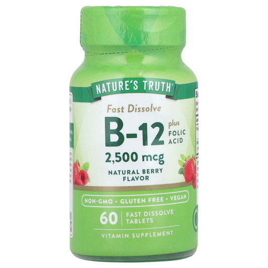 Vitamin B-12 with Folic Acid, 1000mcg - 250 lozenges