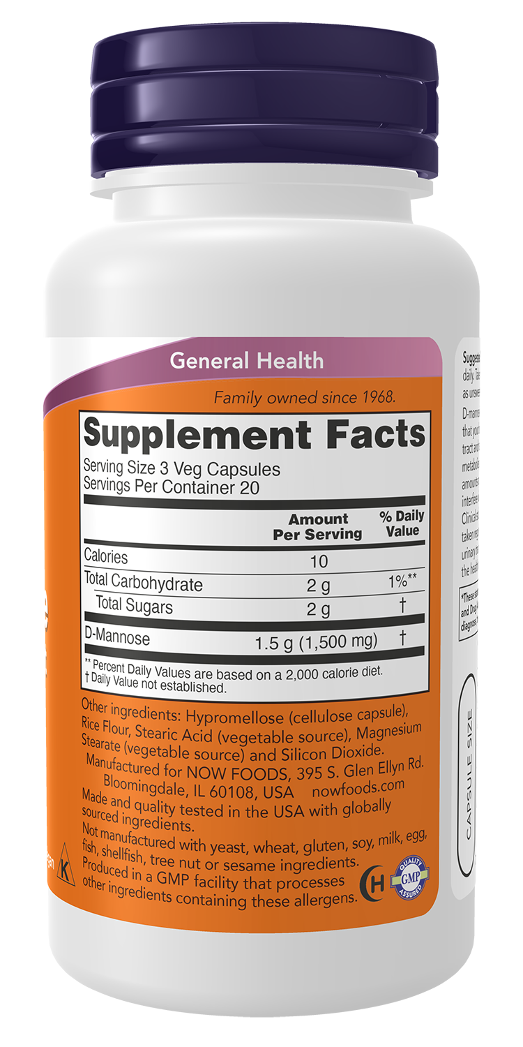 D-Mannose, 500mg - 60 vcaps