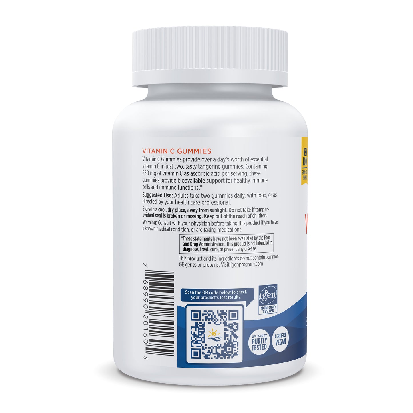 Vitamin C Gummies, 250mg Tangerine - 120 gummies
