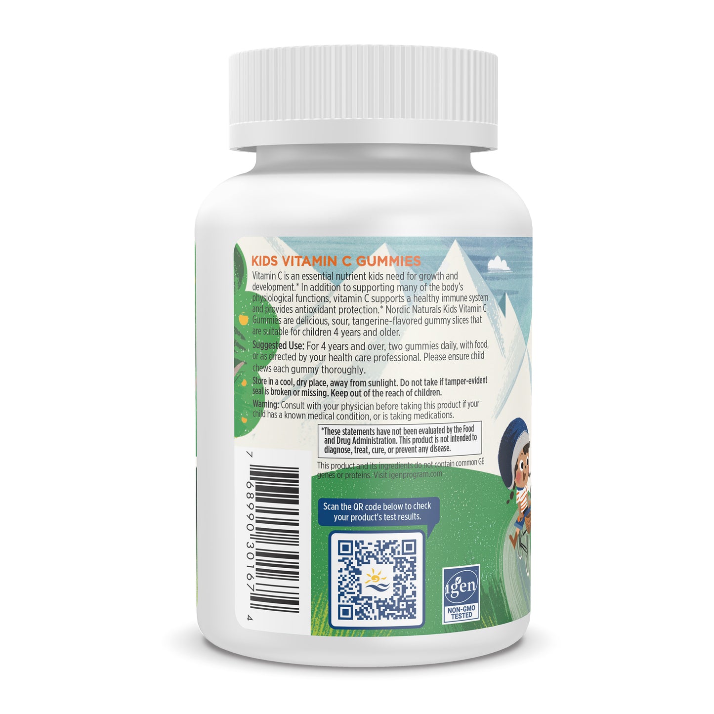 Kids Vitamin C Gummies, Tangy Tangerine - 60 gummies