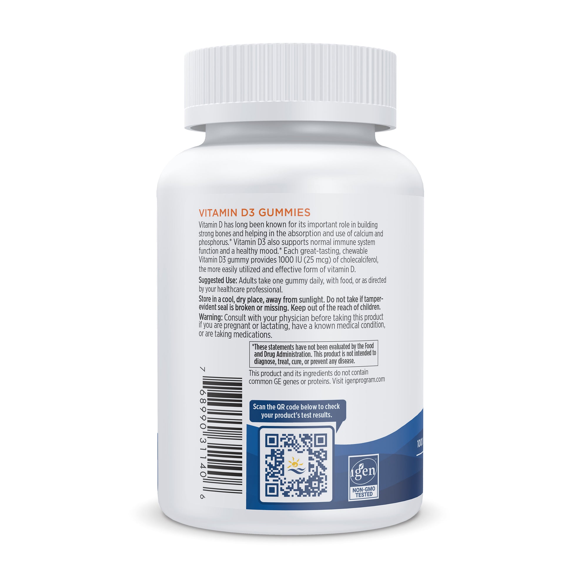Vitamin D3 Gummies, 1000 IU Wild Berry - 120 gummies