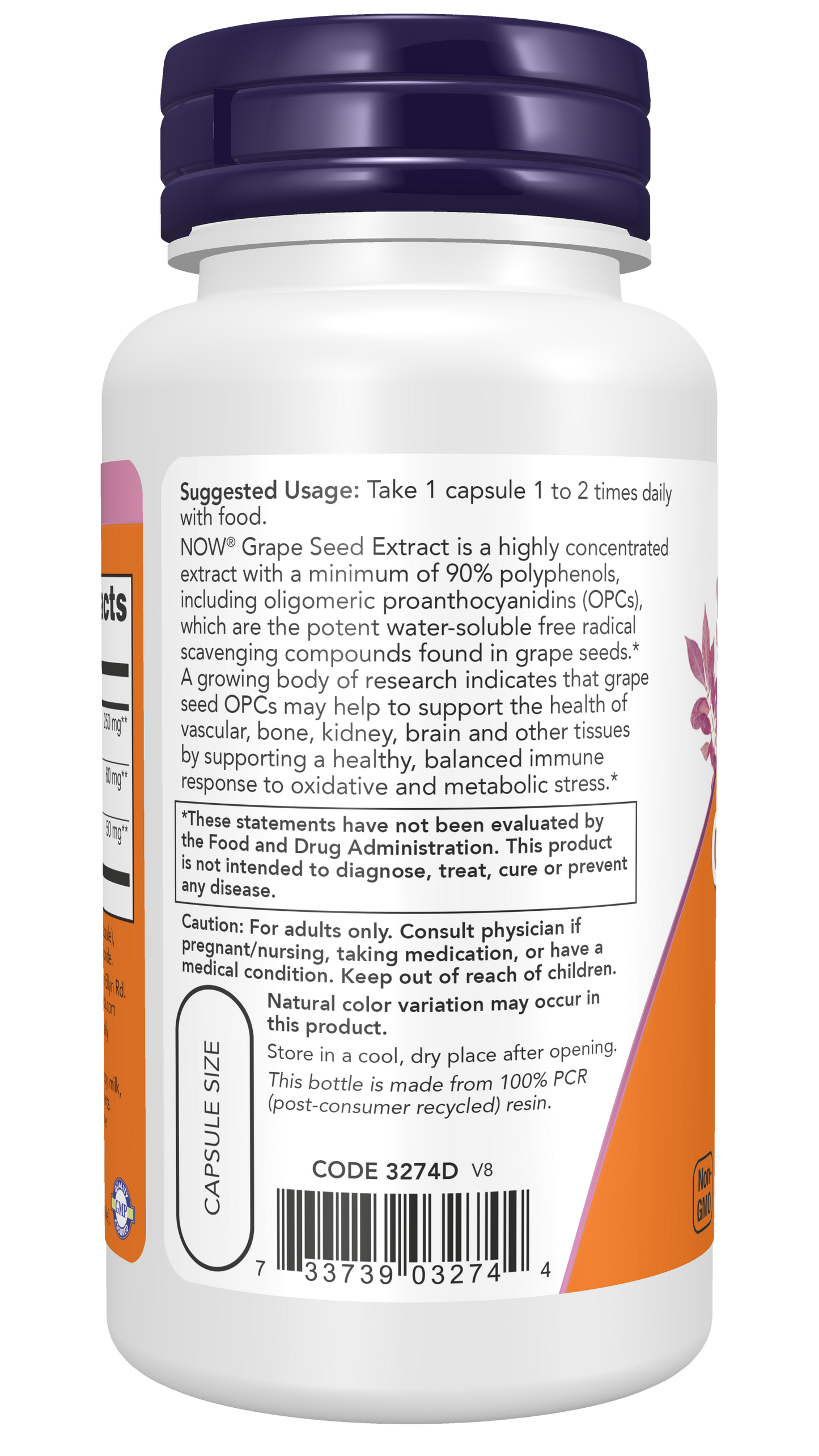 Grape Seed, 250mg Extra Strength - 90 vcaps