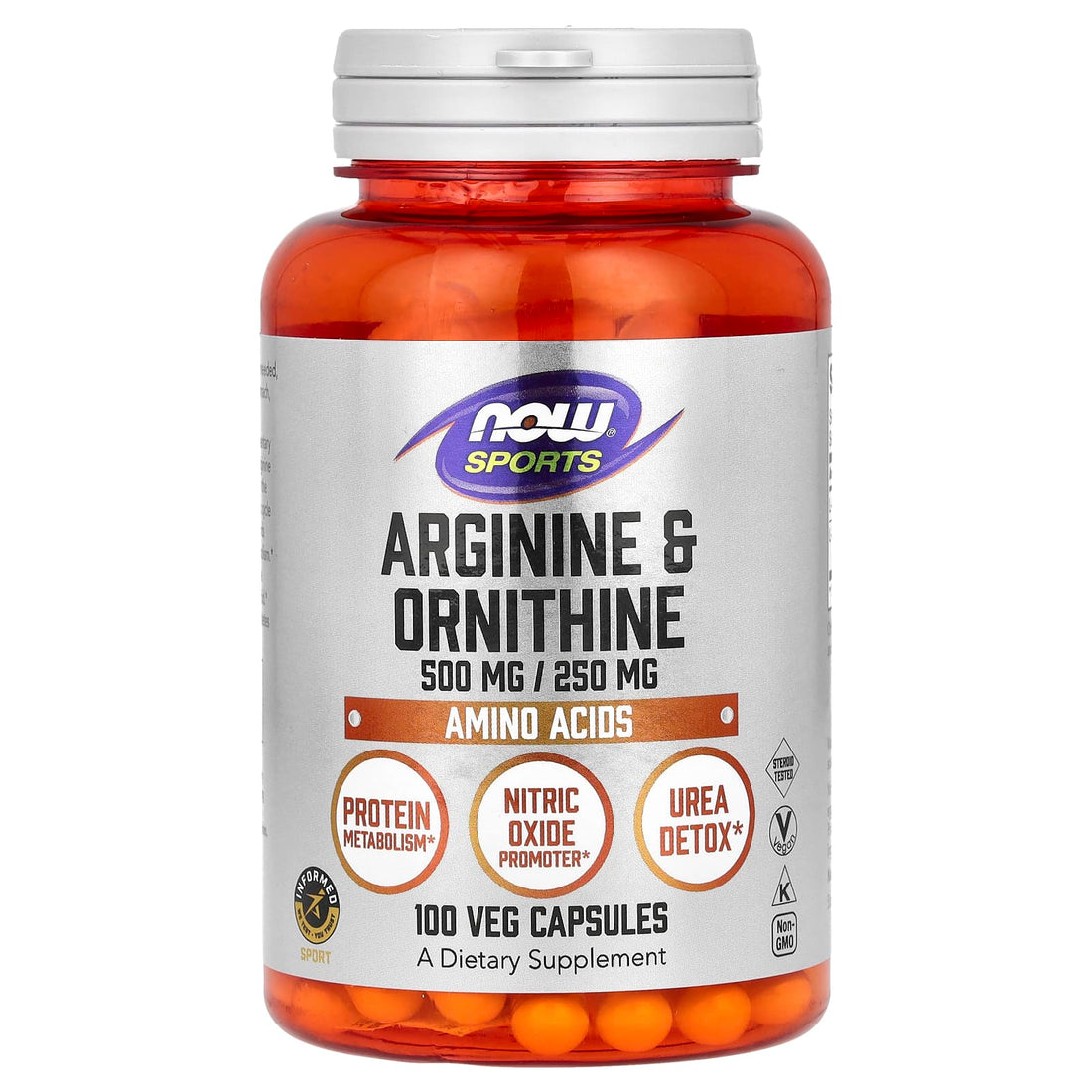 NOW Foods Arginine & Ornithine - 100 vcaps - image 2