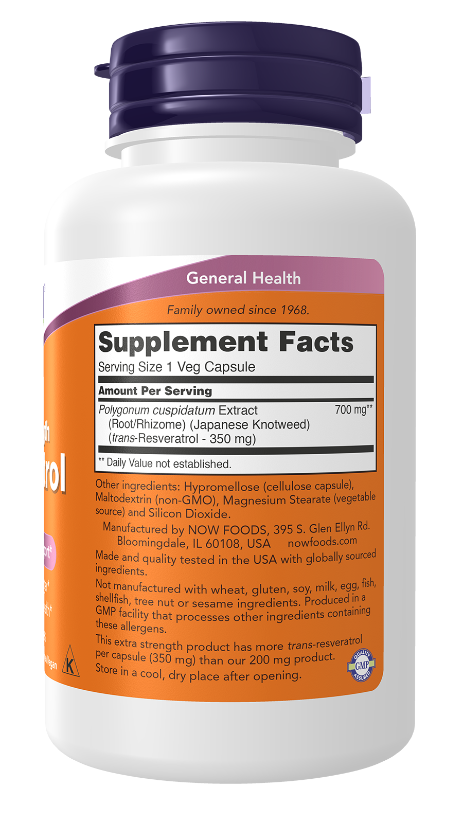 Resveratrol, Extra Strength 350mg - 60 vcaps