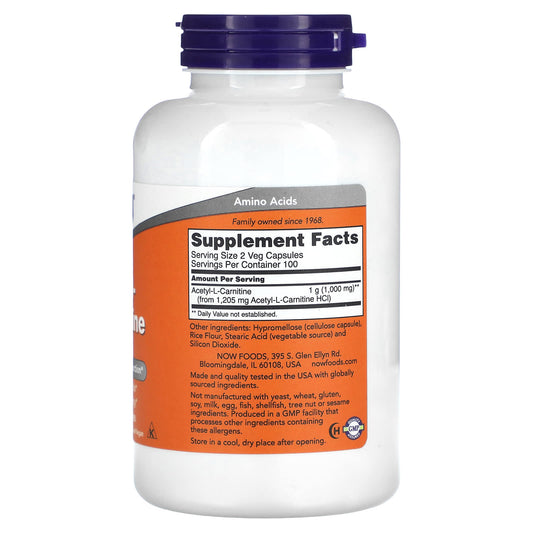 Acetyl-L-Carnitine, 500mg - 200 vcaps