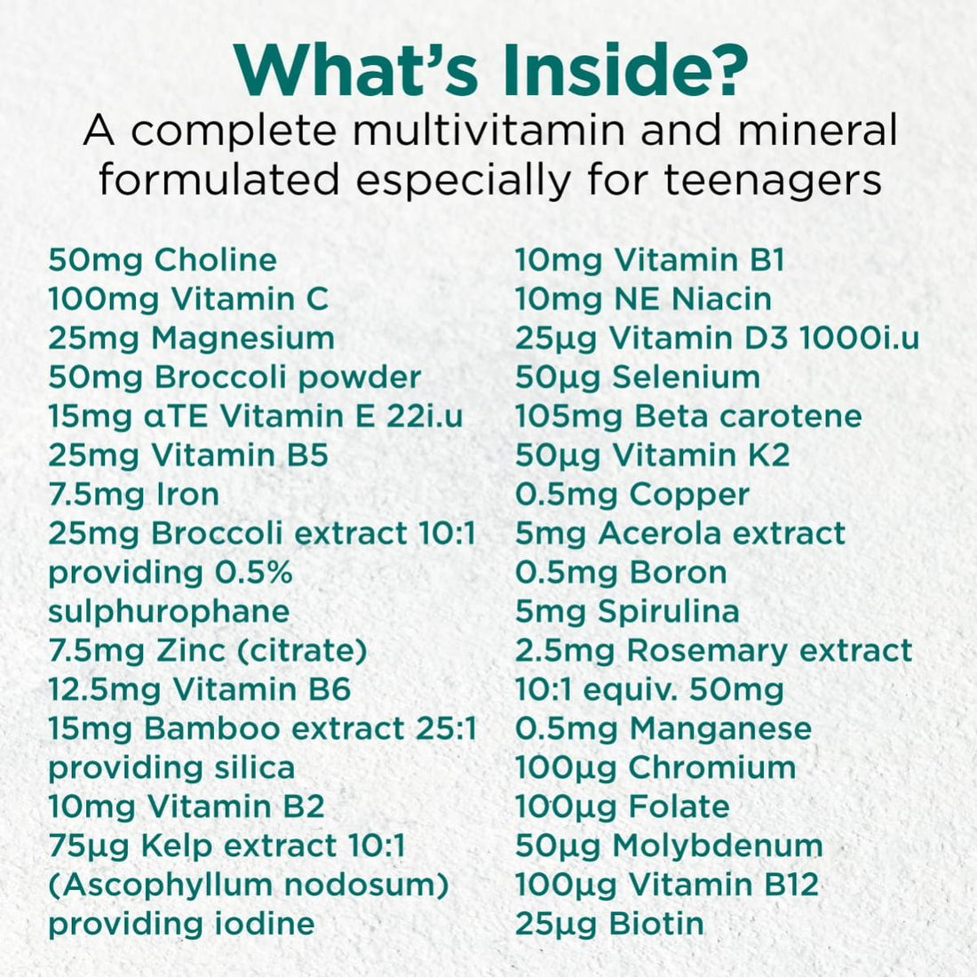 Cytoplan Teen Wholefood Multi - 60 vcaps - image 9