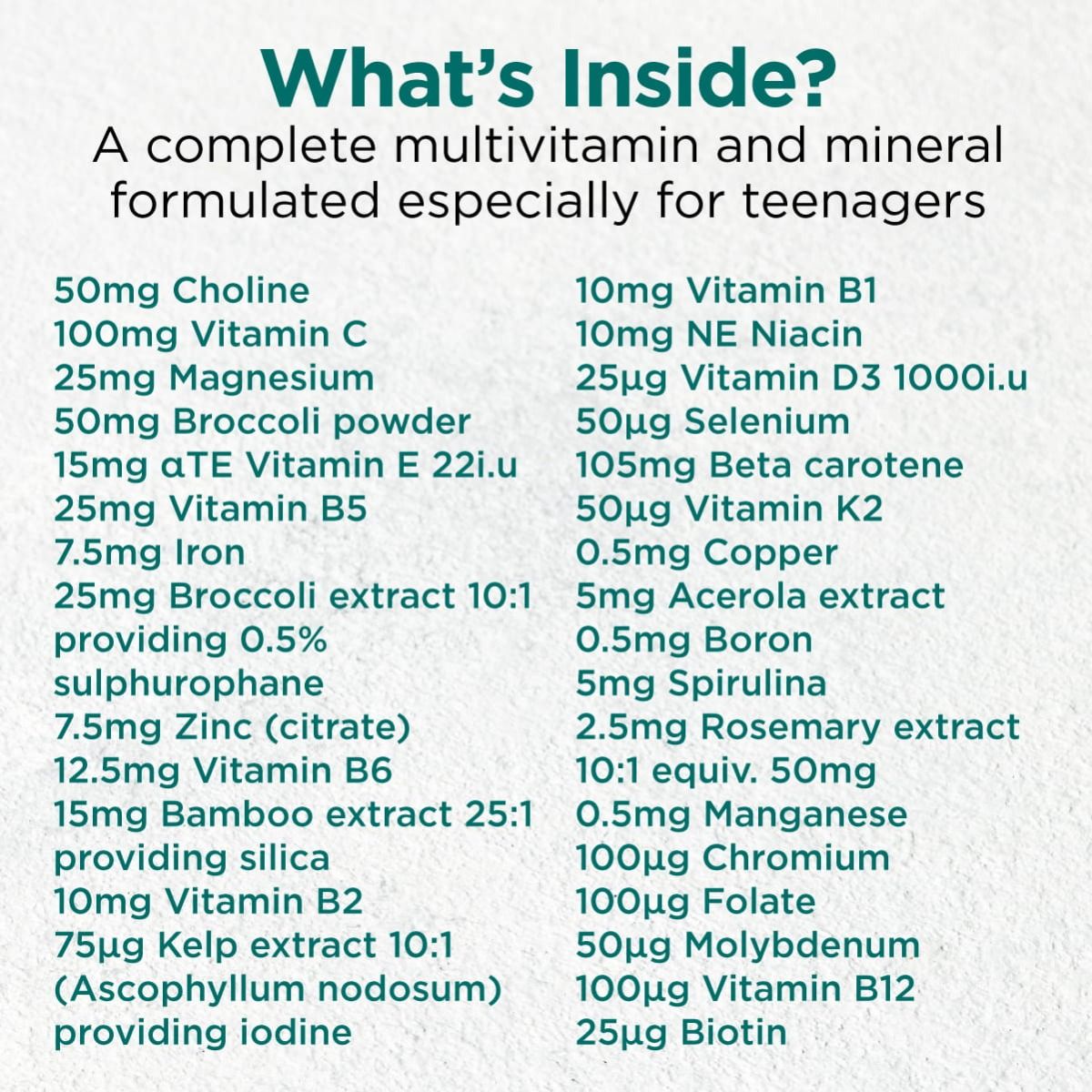 Teen Wholefood Multi - 60 vcaps